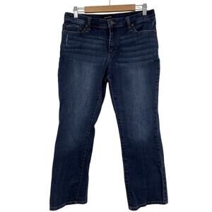 Who What Wear Dark Wash Straight Leg Jeans Women’s 10 Blue Denim Cropped
